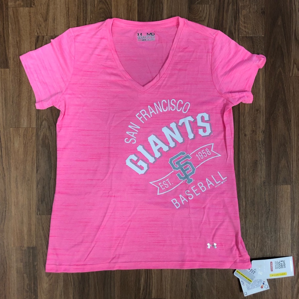 NWT Under Armour San Francisco Giants MLB Baseball Pink T-Shirt Women’s Medium